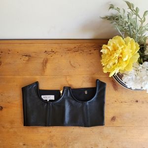 NWOT House of CB Underbust Corset in Black Faux Leather